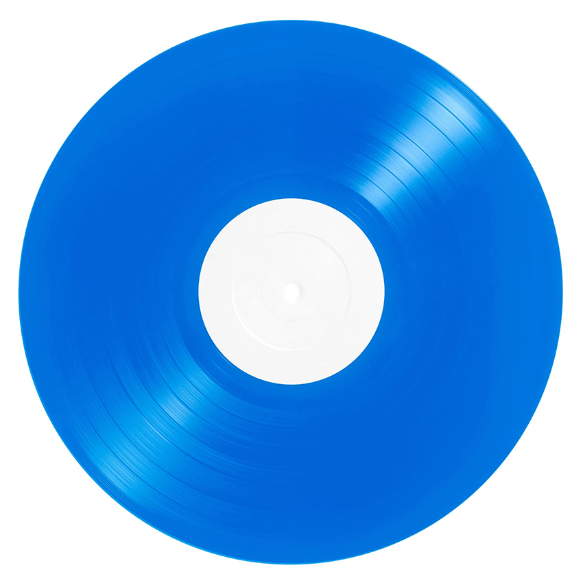 Prensado de discos de vinilo azul de 12 "